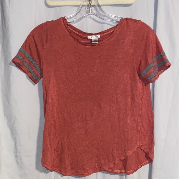 Bozzolo Tops - Orange and grey top